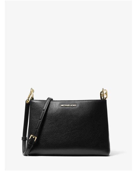 michael kors trisha black|michael kors leather crossbody bag.